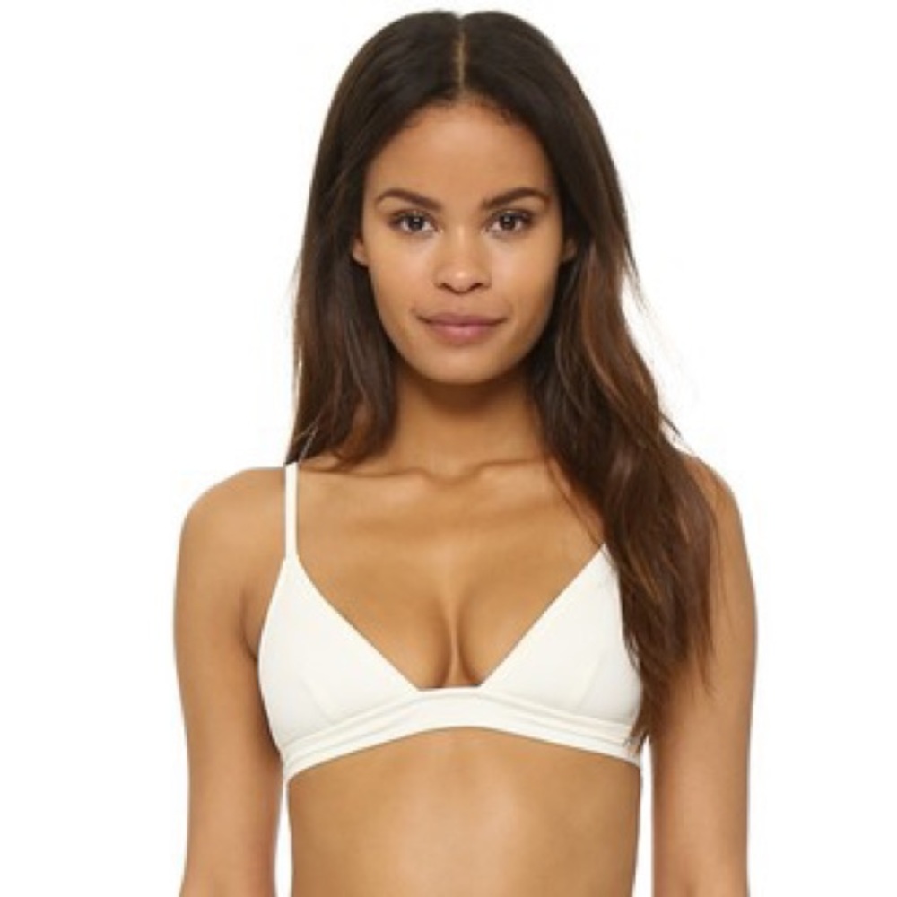 SOLID & STRIPED WHITE BIKINI TOP